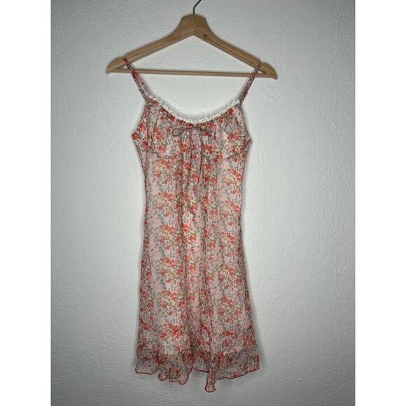 Commense Floral Lace Ruffle Hem Cami Mini Dress XS NWT - Picture 4 of 8